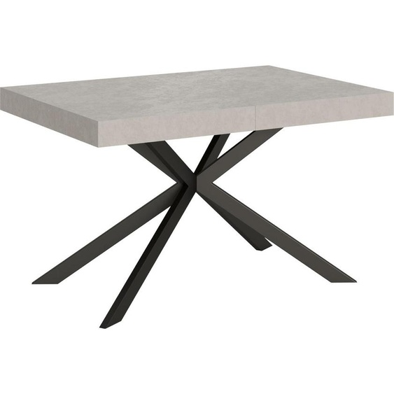 ITYHOME - Table extensible 120/204x80 cm Plaker cachemire pieds anthracite