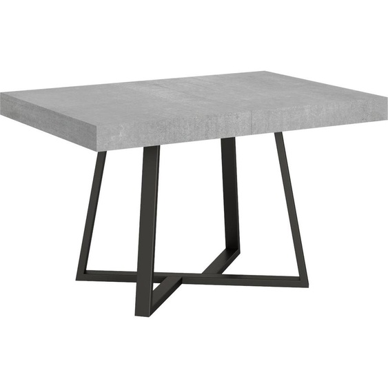 ITYHOME - Table extensible 120/224x90 cm Zeplir gris béton pieds anthracite