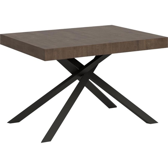 ITYHOME - Table extensible 130/234x90 cm Karida noyer pieds anthracite