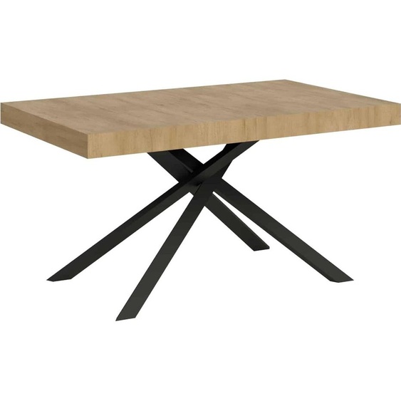ITYHOME - Table extensible 160/420X90 cm Karida chêne nature pieds anthracite