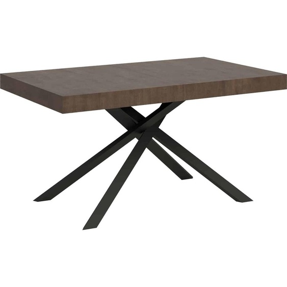 ITYHOME - Table extensible 160/420X90 cm Karida noyer pieds anthracite