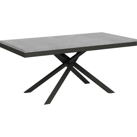 ITYHOME - Table extensible 180/284x90 cm Karida Evolution gris béton cadre et pieds anthracite