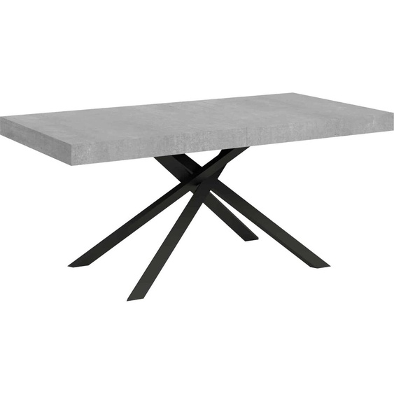 ITYHOME - Table extensible 200/460x90 cm Karida effet gris béton pieds anthracite