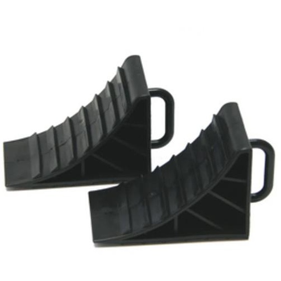 IWH Cale de roue avec poignée, set de 2, noir