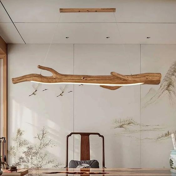 IYUSHIN Plafonnier LED en résine imitation bois, design vintage, éclairage dintérieur, luminaire décoratif de plafond, idéal pour un salon de thé, un restaurant ou un café