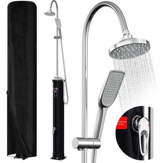 Izrielar 20L Douche extérieure solaire mi-haute avec robinet – Douche fonctionnelle pour jardin et terrasse