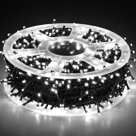 Izrielar Guirlande lumineuse à LED 20M 200LEDs IP44 avec 8 modes pour lintérieur Noël Fête Jardin Utilisation Effet détoile étincelante Décoration Blanc froid