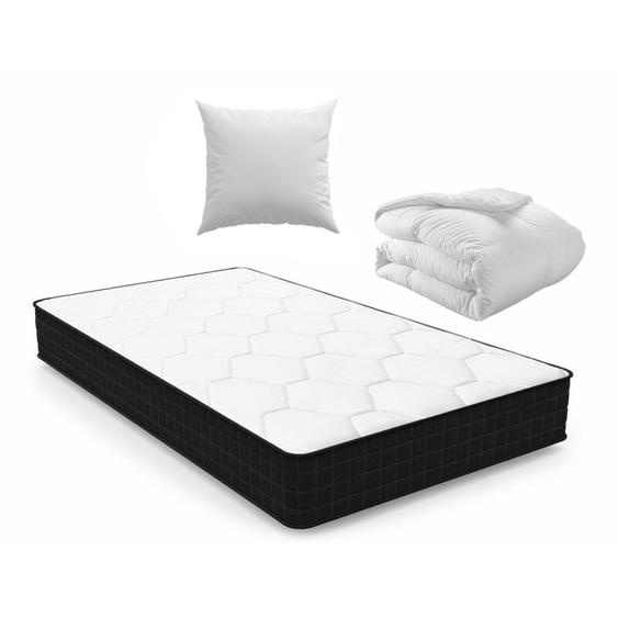 Iztoss - Matelas 90x190cm avec 1 Couette 140x200cm et 1 Oreiller 60x60cm (Tous dans un colis)