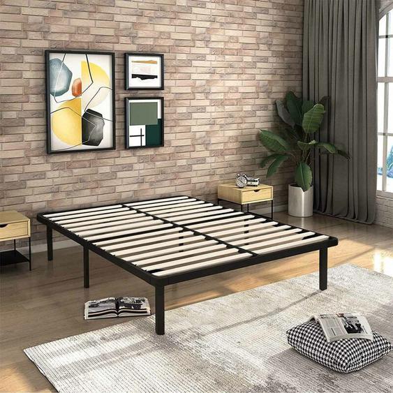 Iztoss - Sommier 140x190cm avec 7 Pieds - Épaisseur 28CM - Sommiers à Lattes en Bois pour Adulte et Enfant - 2x14 Lattes - Livré en 2-5 Jours
