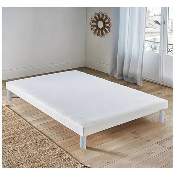 Iztoss - Sommier Tapissier 140x190 cm avec 5 Pieds - Cadre de Lit pour deux places - Sommiers à Lattes en Bois