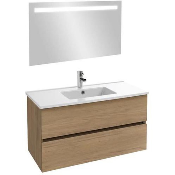 Meuble de salle de bain - JACOB DELAFON - Tolbiac - Chêne - Vasque Ola - Miroir LED anti-buée