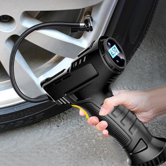 Jamais UTILISÉ]120W voiture pompe à Air électrique pneu de voiture pompe gonflable Portable Rechargeable compresseur dair numérique Auto gonfleur de