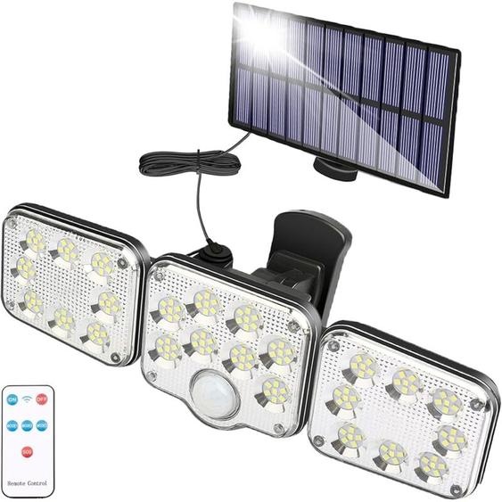 Jamais UTILISÉ]Lampe solaire dextérieur avec détecteur de mouvement 130 led, lampe solaire de jardin 1300 lumens, lampe solaire avec câble de 5 m,