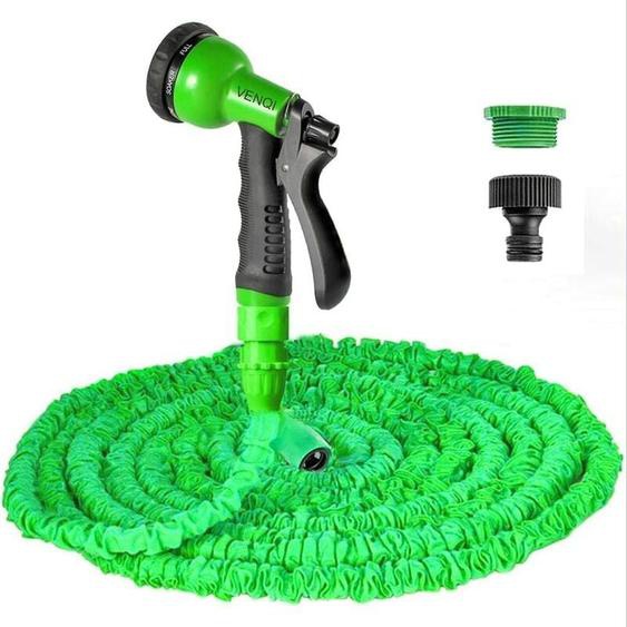 [JAMAIS UTILISÉ]Tuyau darrosage extensible de 15m, tuyau arrosage flexible de 15 m avec buse de pulvérisation à 8 motifs tuyaux darrosage