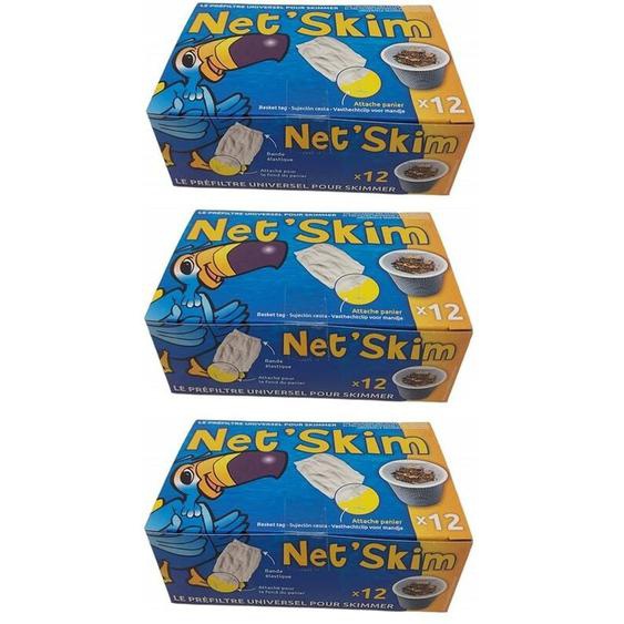 Jardiboutique - 36 net skim, pré-filtre jetable pour skimmer - 3 boites de 12 pieces Netskim de Toucan