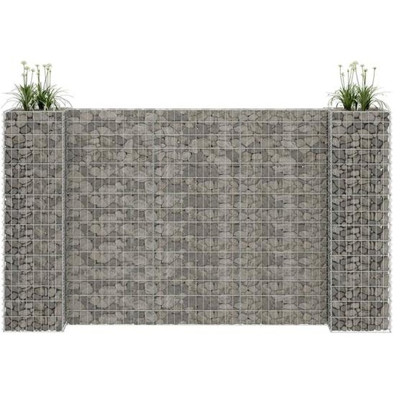 Jardinière à gabion en H Fil dacier 260x40x150 cm