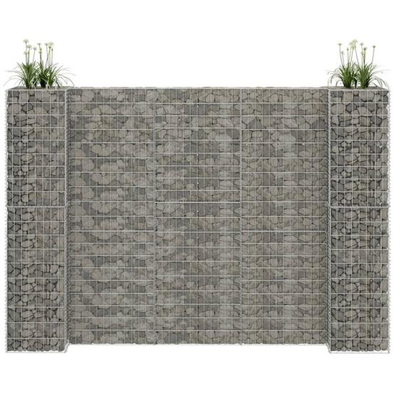 Jardinière à gabion en H Fil dacier 260x40x180 cm