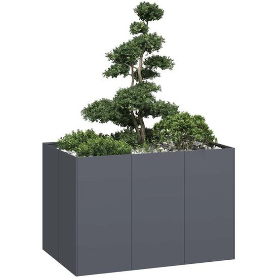 Jardinière anthracite 120x80x80 cm acier