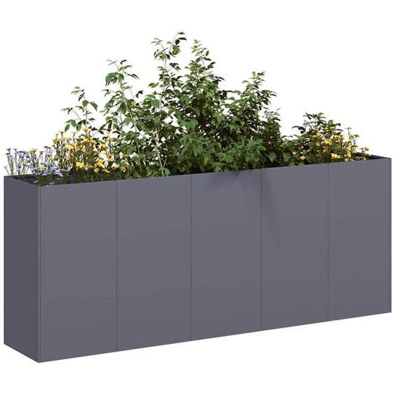 Jardinière anthracite 200x40x80 cm acier laminé à froid