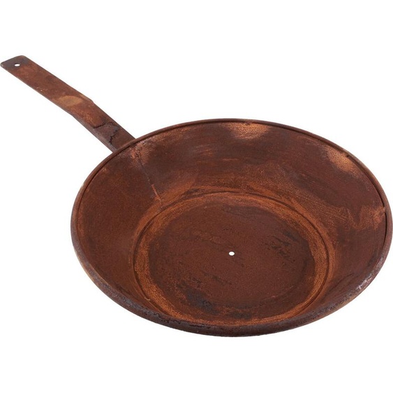 Jardinière aspect rouille Poêle avec poignée, cache-pot en métal, déco vintage Ø31cm