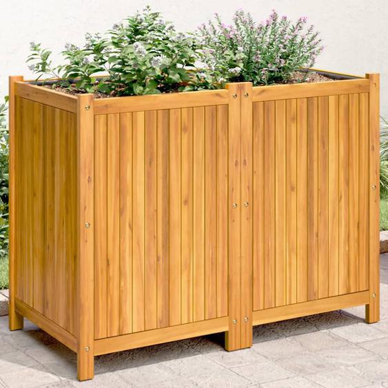 Jardinière avec doublure 100x50x75 cm bois massif dacacia