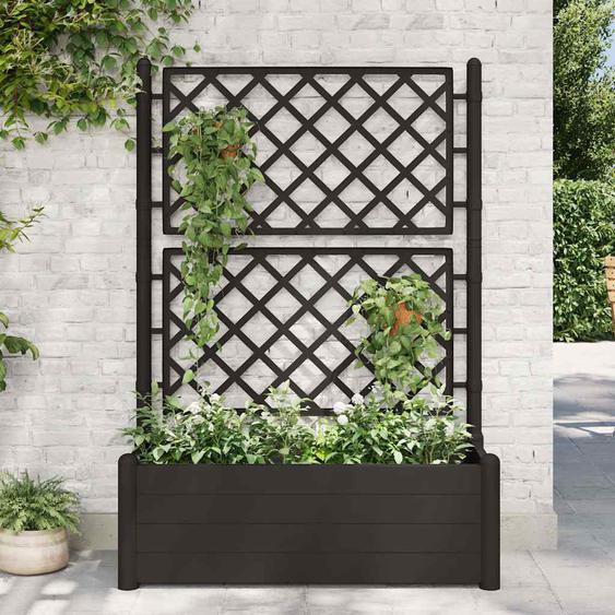 Jardinière avec treillis 100x43x142 cm PP Anthracite