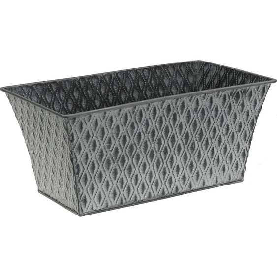 Jardinière en zinc motif losange Vintage 30×18×15cm Métal Décoration