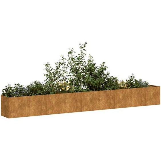 Jardinière rouillé 360x40x40 cm acier inoxydable
