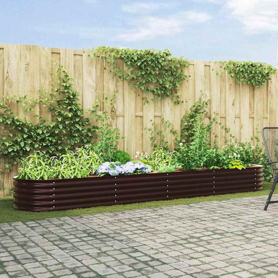 Jardinière surélevée Marron 400 x 80 x 44 cm Acier
