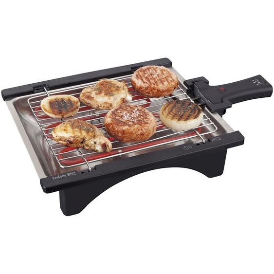 JATA BQ95 Barbecue électrique . Parfait pour deux personnes. Pas de fumées ni dodeurs. Détachable. Grille à 2 hauteurs. Plateau en acier inoxydable. Cuisson saine. Avec eau.