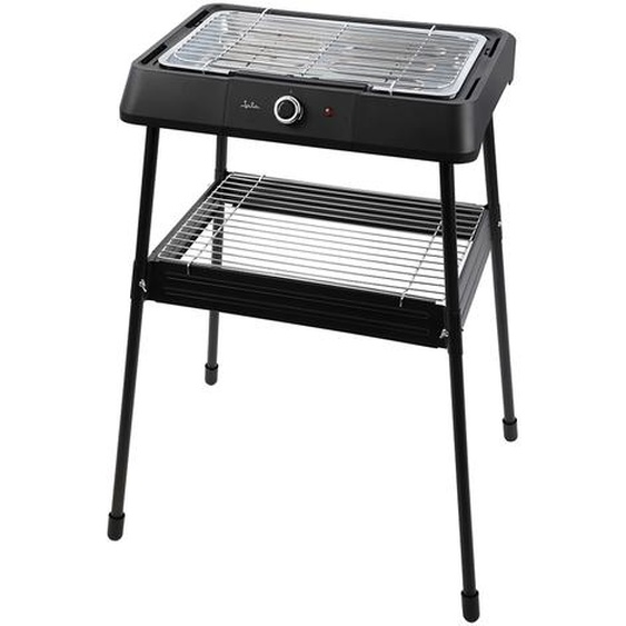 JATA JEBQ1001 Barbecue électrique avec 2 options de cuisson : sur table ou sur pieds. Pas de fumées ni dodeurs. Grille 2 hauteurs. Amovible. 400 x 230 mm. 2.200 W.