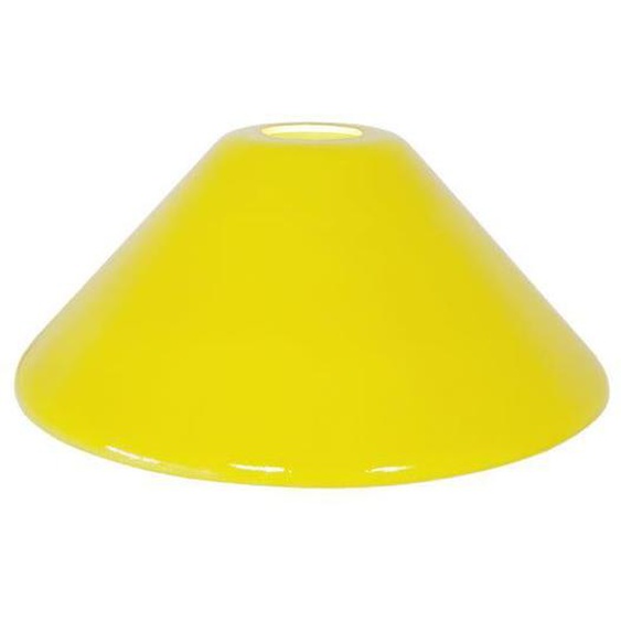 JAYA-Abat-jour conique verre  conique jaune 1 ampoule E27 Style: modern D25,5xH11,5cm