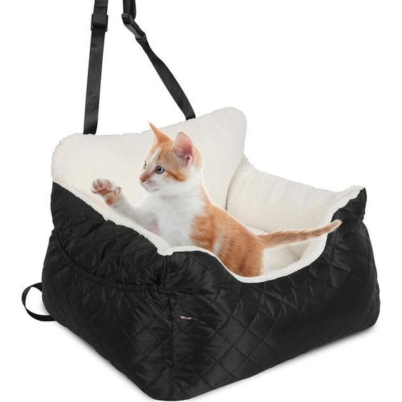 Jayseuw Siège de voiture pour chiens Siège de voiture stable pour petits chiens - siège de voiture pour chiens patchwork noir et blanc étanche pour les sièges arrière et avant