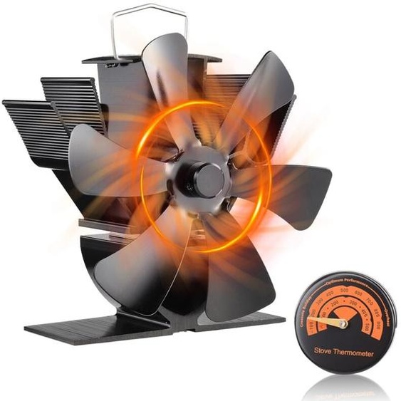 Jeffergarden Mini Ventilateur Poele à Bois 6 Pales ventilateur silencieux pour la circulation de la chaleur/ventilateur de brûleur à bois/brûleur à