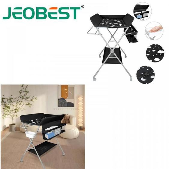 JEOBEST Table à langer pliable, facile à plier, barrière de sécurité, pour produits bébé 77*63*101cm