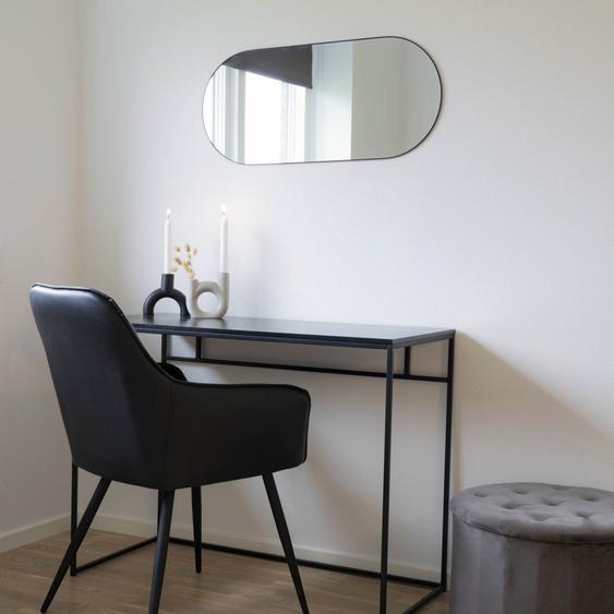 Jersey - Miroir ovale en métal 35x80cm - Couleur - Noir