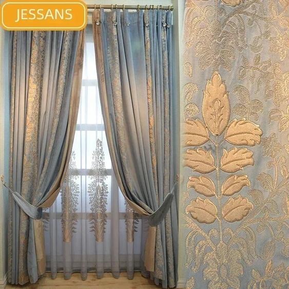 JESSANS Rideaux français de luxe en chenille épissée, beaux rideaux jeunesse luxueux, rideaux en velours néo-classiques, salon et chambre à coucher, 2025