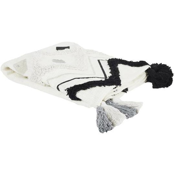 Jeté de canapé 130x150 cm coton JAIPUR noir