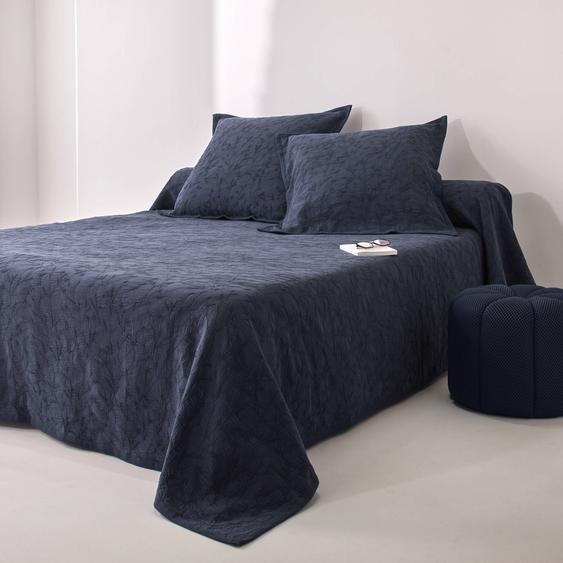 Jeté de lit jacquard gaufré feuillage -