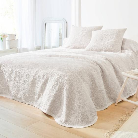 Jeté de lit uni style boutis Mélissa -