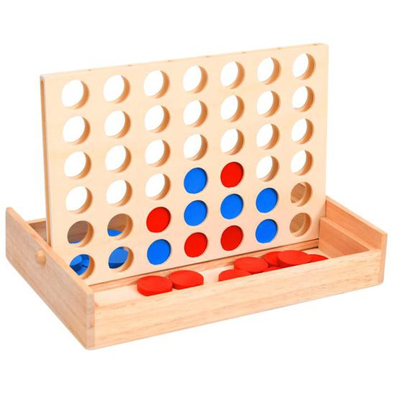 Jeu 4 en ligne 24x15x4 cm Bois solide