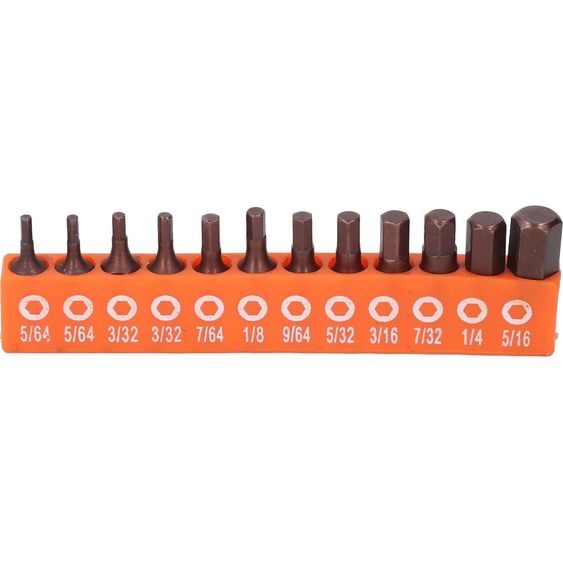jeu de 12 embouts hexagonaux, queue impériale 1/4, pour perceuse, visseuse électrique, acier allié S2, 25 mm, avec support de rangement