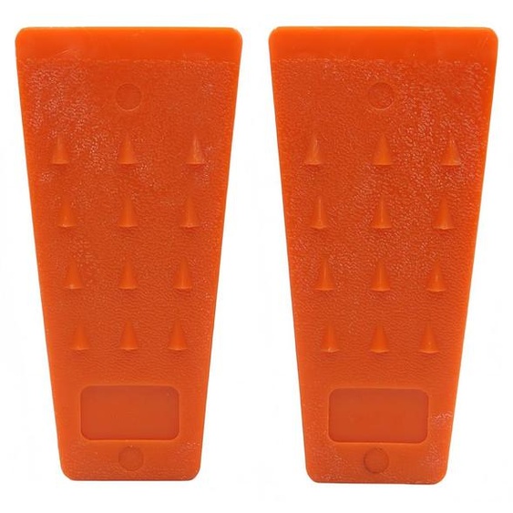 Jeu de 2 coins de rabattage pour abattage darbres, de 14 cm, de couleur orange, pour tronçonneuses