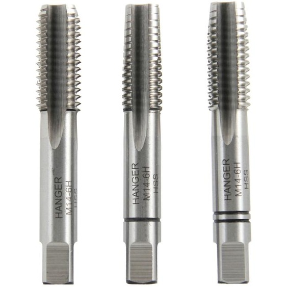 Jeu de 3 tarauds à main M12 x 175 - HANGER - 155816