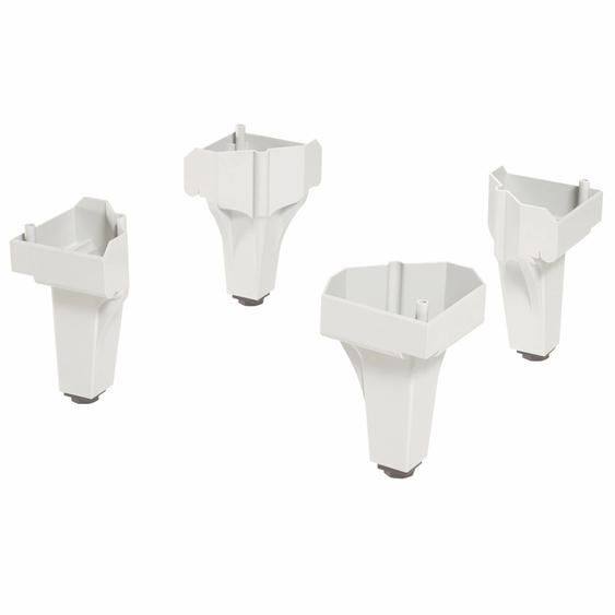 Jeu de 4 pieds gris clair pour vestiaires Monobloc