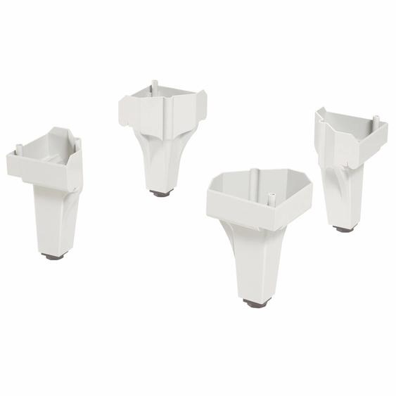 Jeu de 4 pieds gris clair pour vestiaires Monobloc