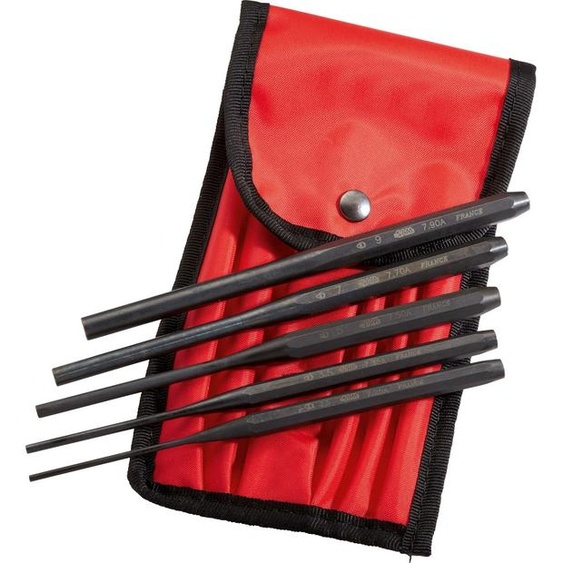 Jeu de 5 chasse-goupilles longs en trousse SAM OUTILLAGE 7-TR5A