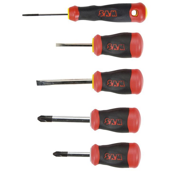 Jeu de 5 tournevis S1 Tom Pouce Fente et Phillips® - SAM OUTILLAGE - T-J5
