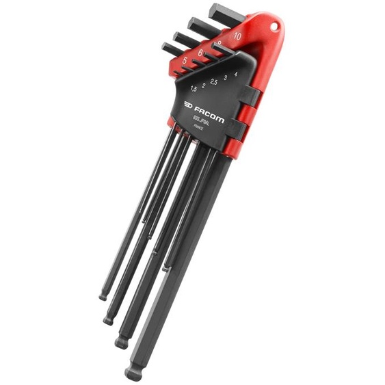 Jeu de 9 clés mâles coudées 6 pans en étui - FACOM - 83S.JP9ALPF