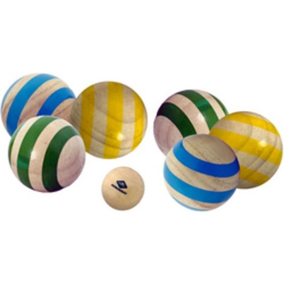 Jeu de boccia en bois, 6 boules + jack
